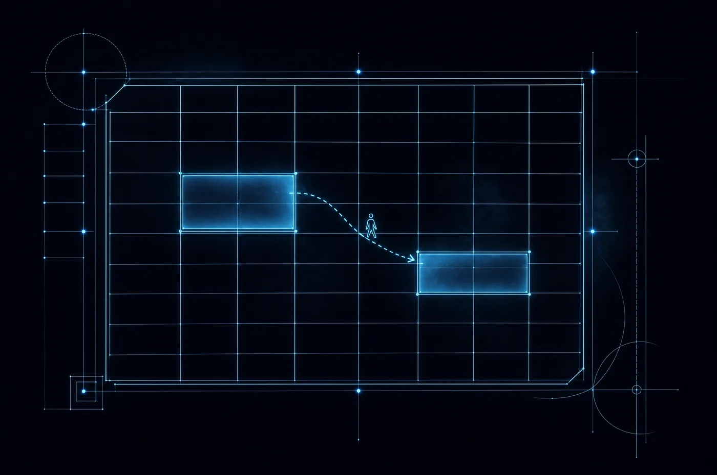 Line diagram of a class schedule grid