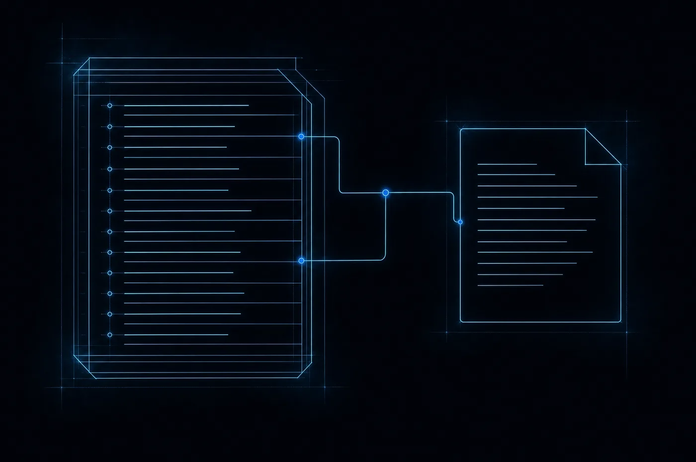 Line diagram of a client ledger with connecting entries